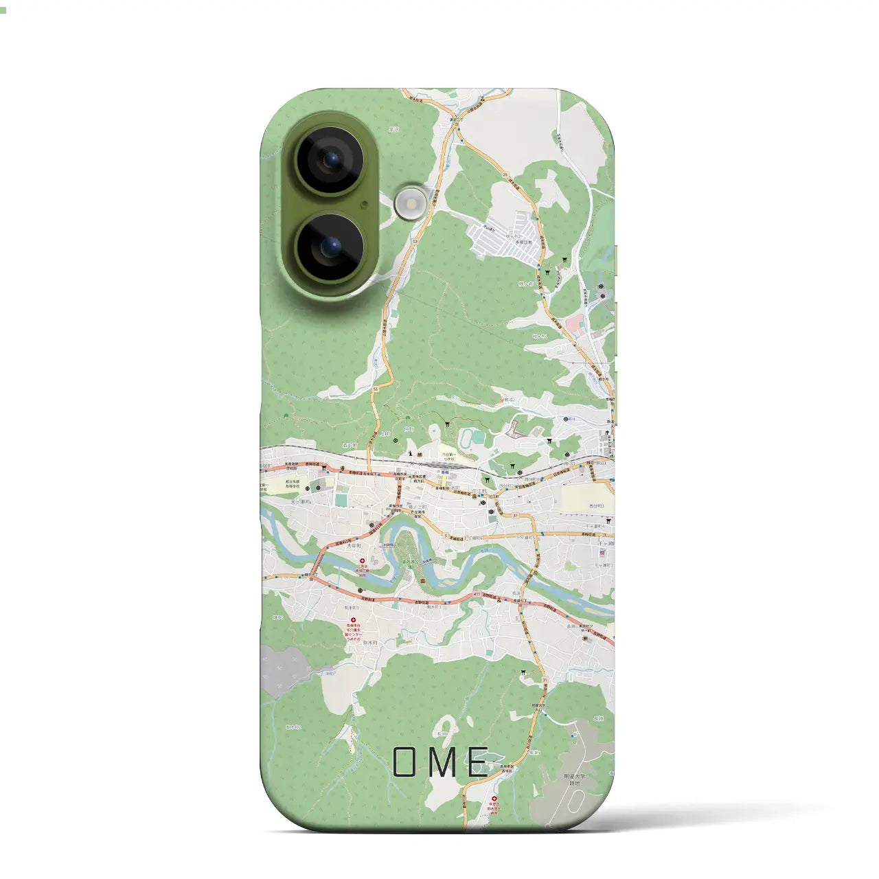 【青梅(東京都)】地図柄iPhoneケース(バックカバータイプ)