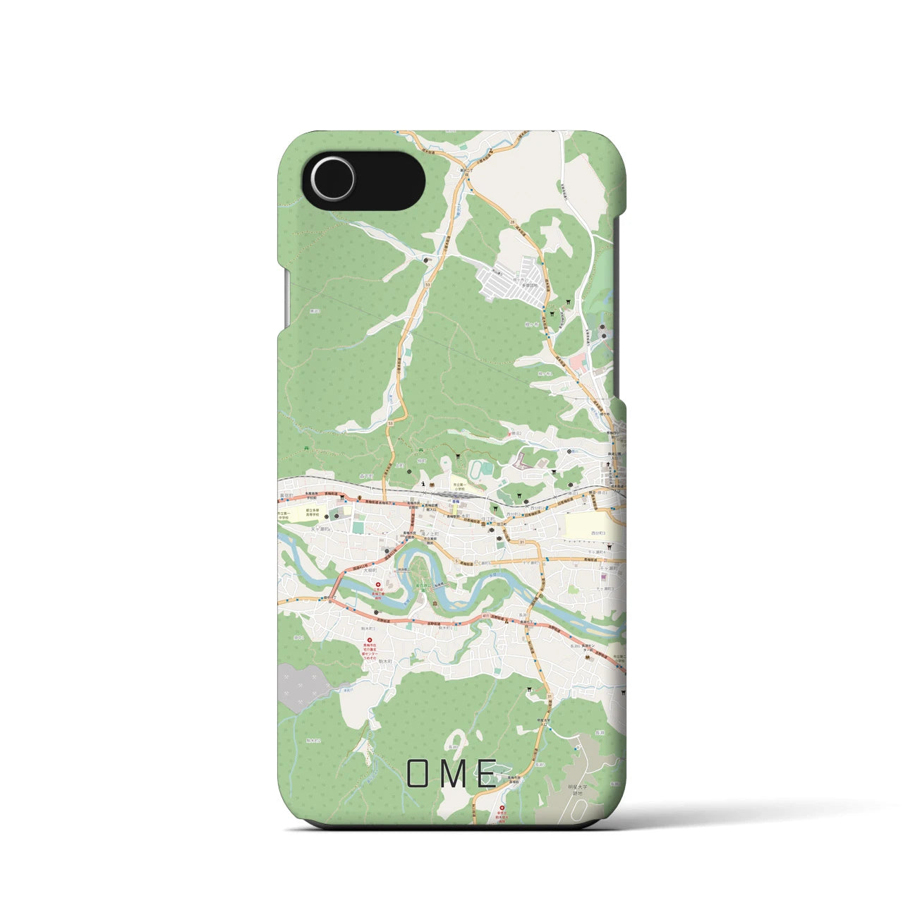 【青梅(東京都)】地図柄iPhoneケース(バックカバータイプ)