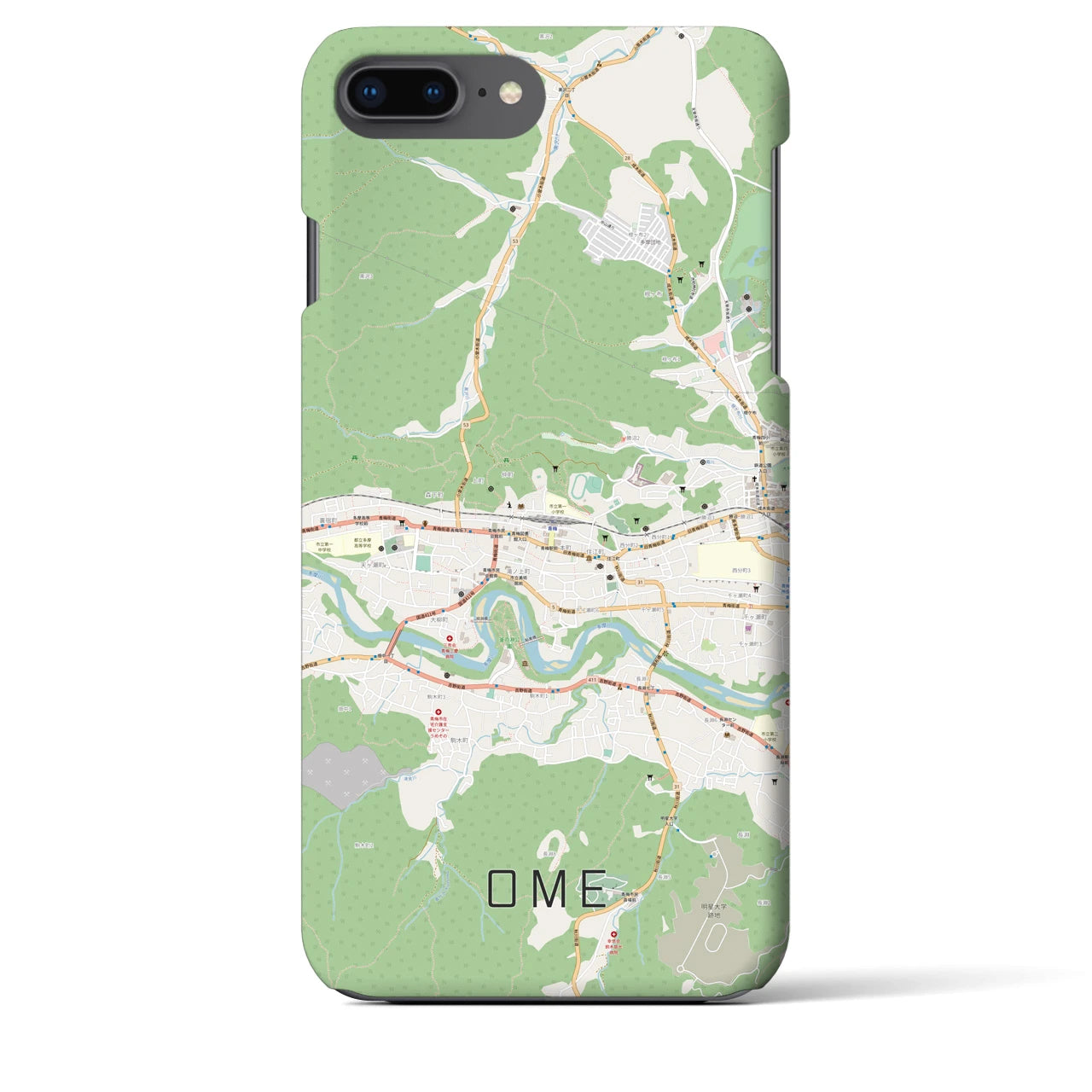 【青梅(東京都)】地図柄iPhoneケース(バックカバータイプ)