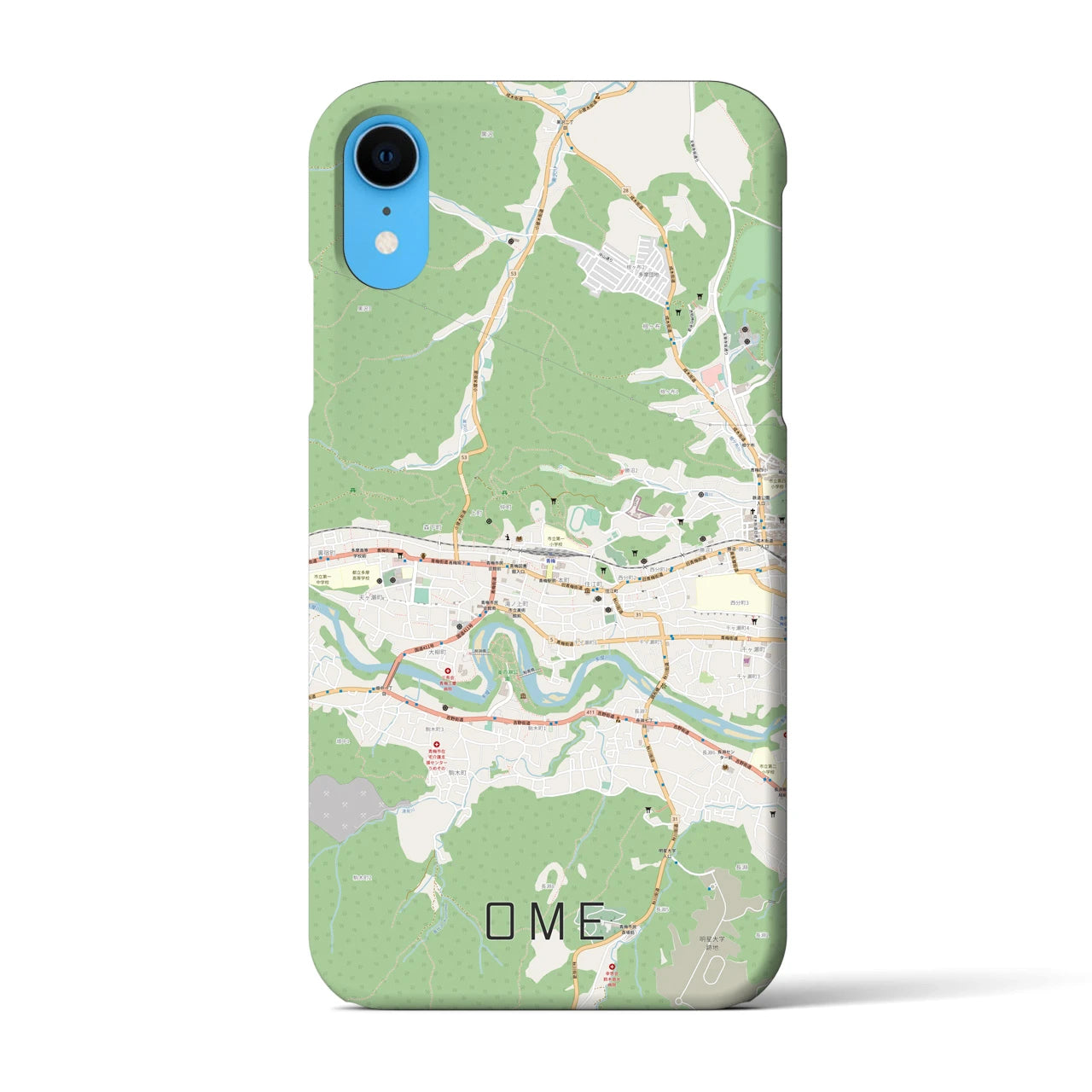 【青梅(東京都)】地図柄iPhoneケース(バックカバータイプ)