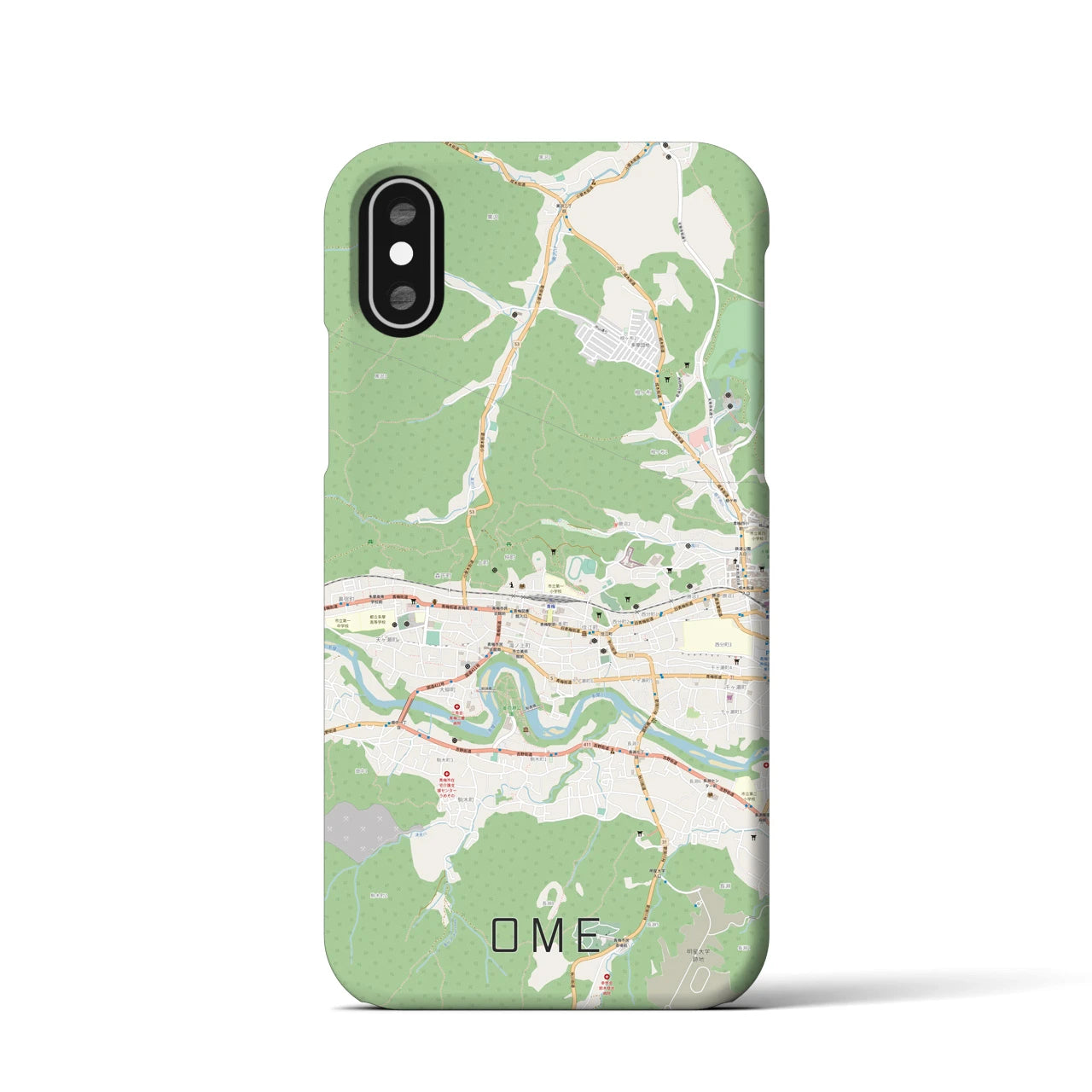 【青梅(東京都)】地図柄iPhoneケース(バックカバータイプ)