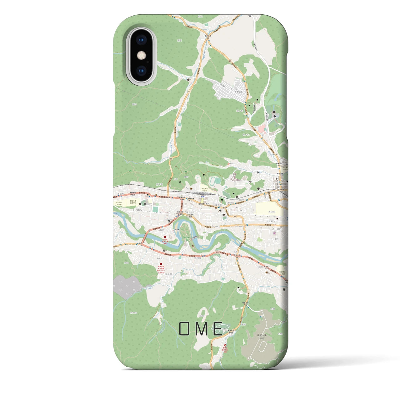 【青梅(東京都)】地図柄iPhoneケース(バックカバータイプ)