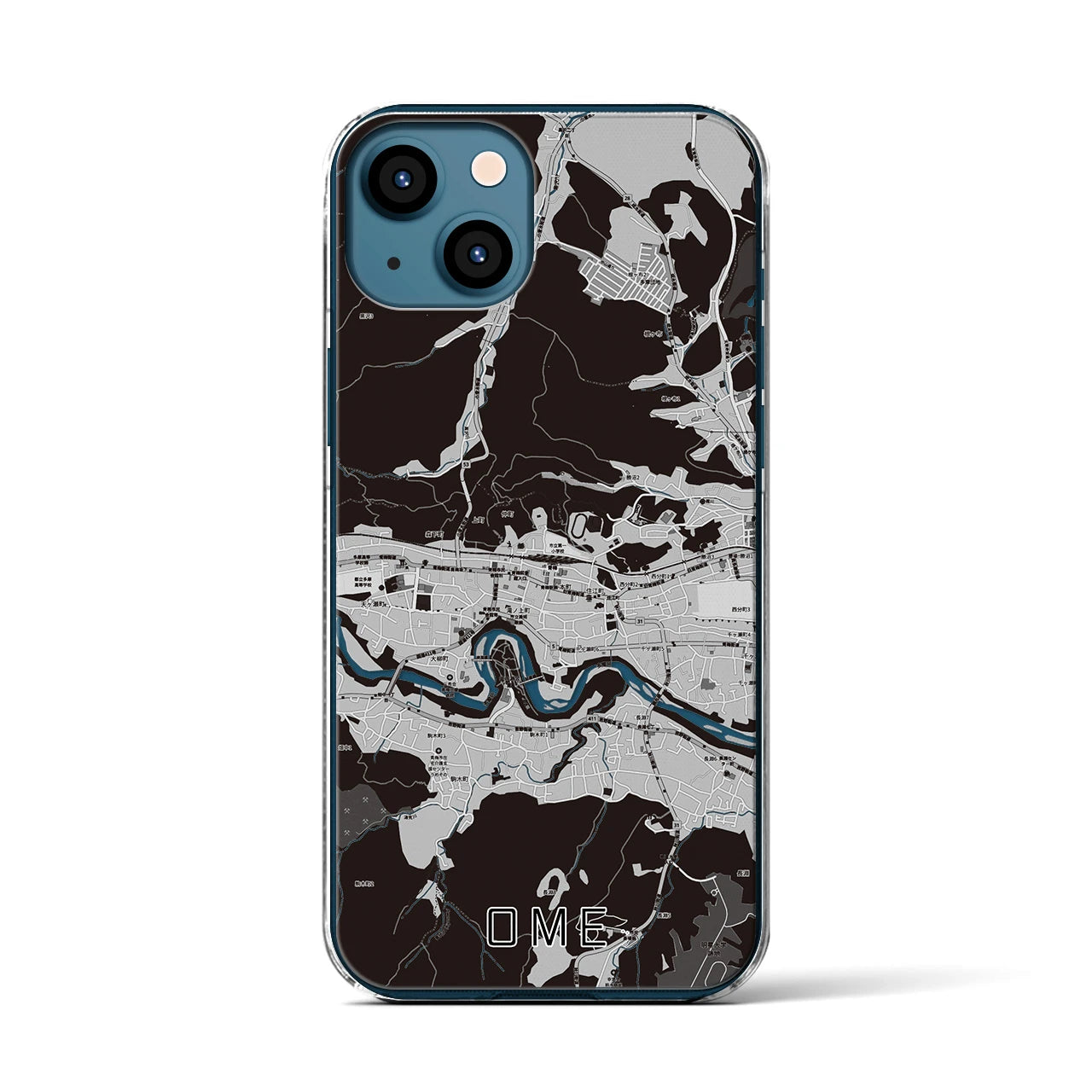 【青梅(東京都)】地図柄iPhoneケース(クリアタイプ)