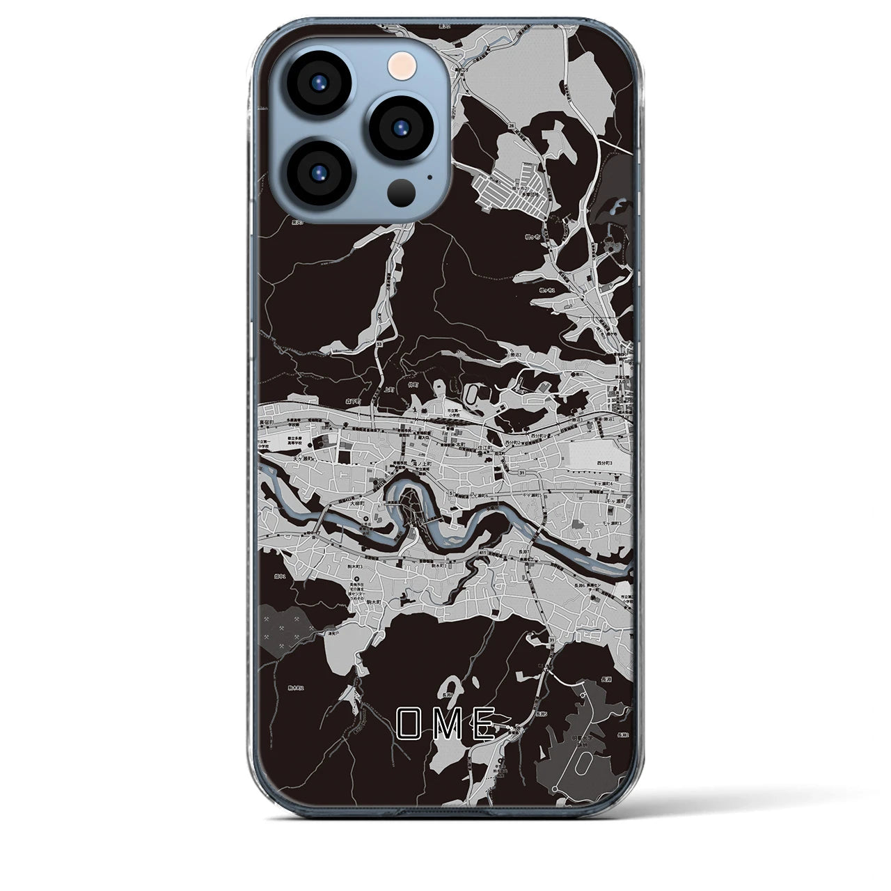 【青梅(東京都)】地図柄iPhoneケース(クリアタイプ)