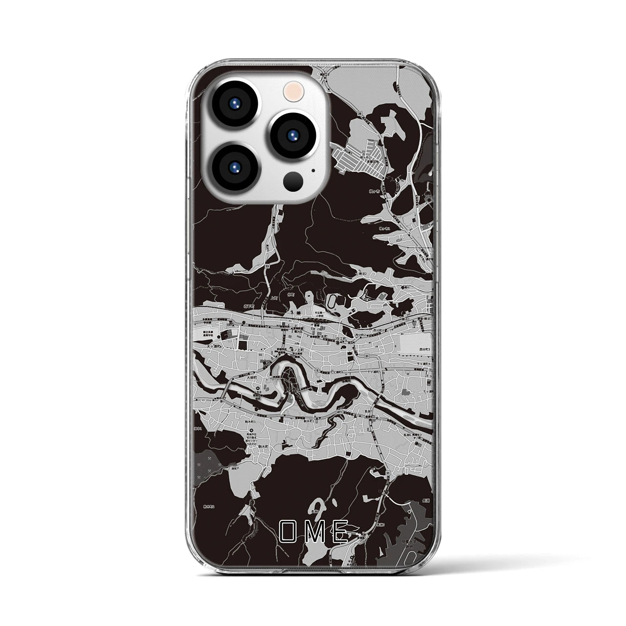 【青梅(東京都)】地図柄iPhoneケース(クリアタイプ)