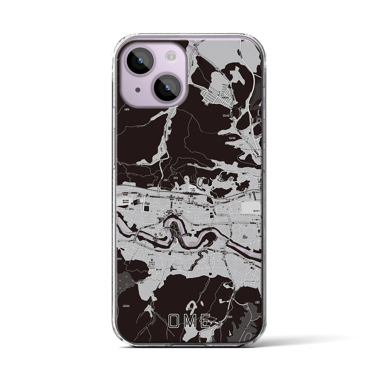 【青梅(東京都)】地図柄iPhoneケース(クリアタイプ)