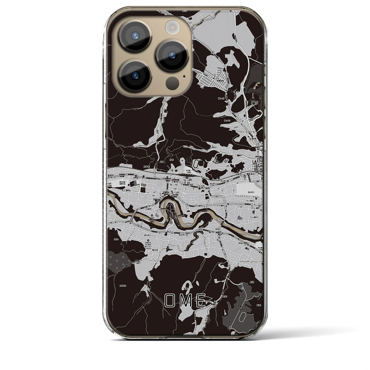 【青梅(東京都)】地図柄iPhoneケース(クリアタイプ)