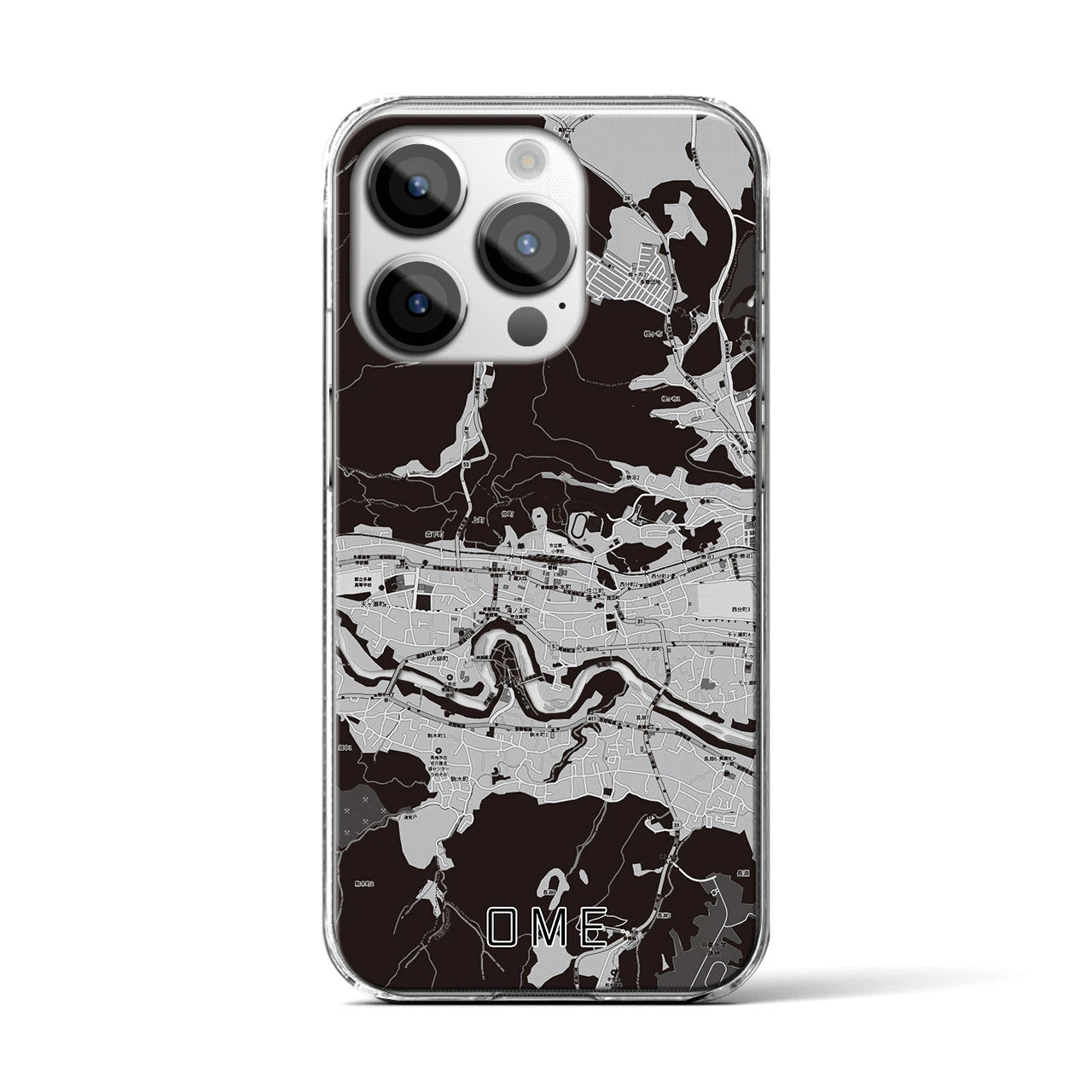 【青梅(東京都)】地図柄iPhoneケース(クリアタイプ)