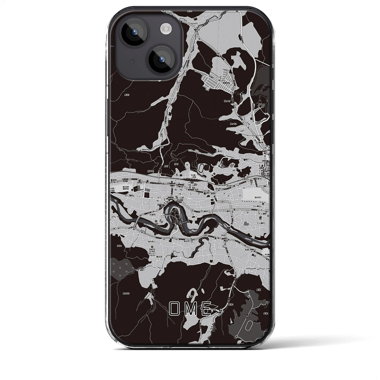 【青梅(東京都)】地図柄iPhoneケース(クリアタイプ)