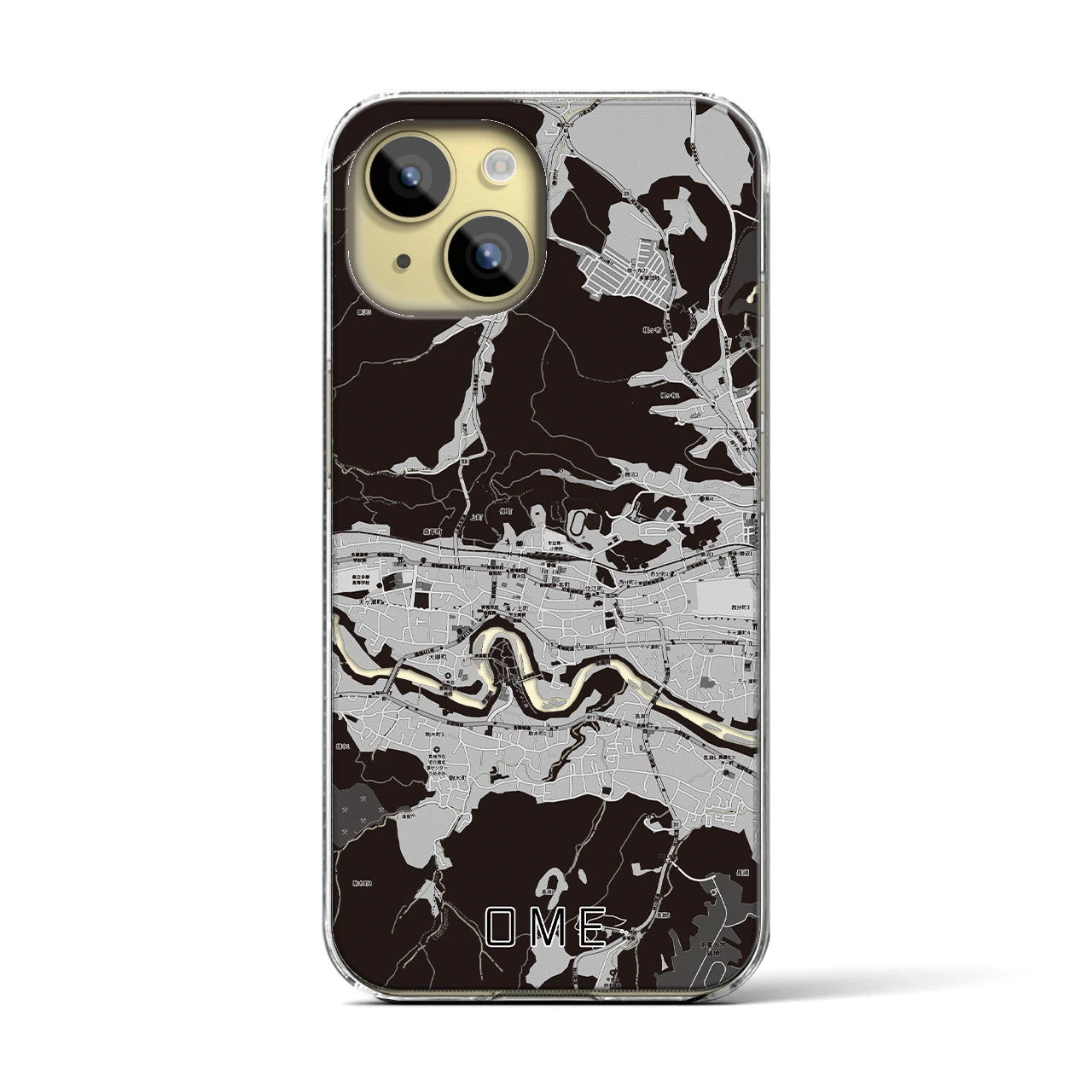 【青梅(東京都)】地図柄iPhoneケース(クリアタイプ)