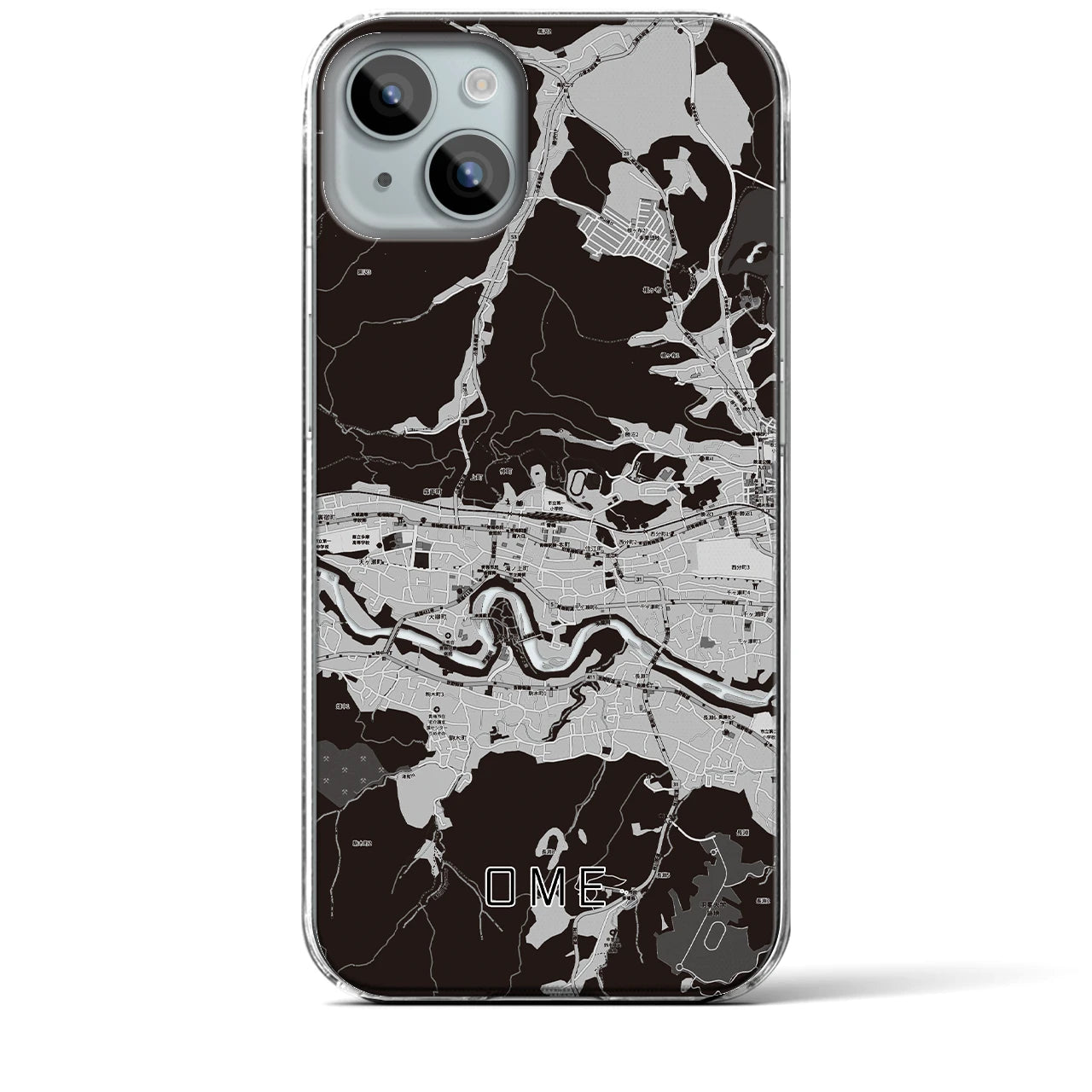 【青梅(東京都)】地図柄iPhoneケース(クリアタイプ)