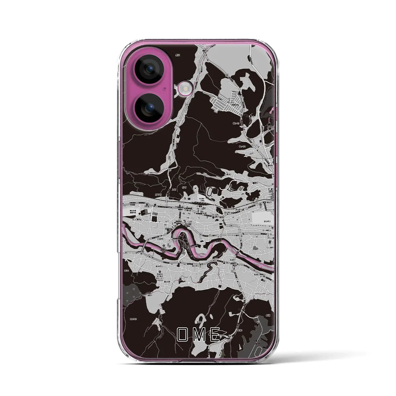 【青梅(東京都)】地図柄iPhoneケース(クリアタイプ)