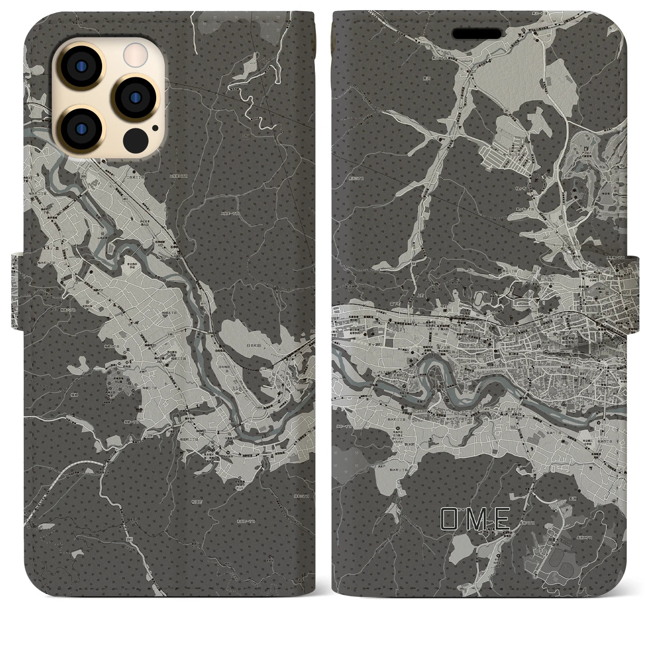 【青梅(東京都)】地図柄iPhoneケース(手帳タイプ)