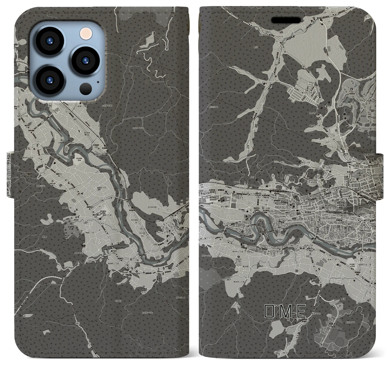 【青梅(東京都)】地図柄iPhoneケース(手帳タイプ)