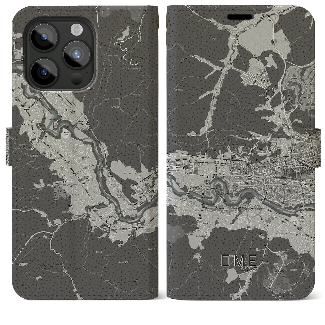 【青梅(東京都)】地図柄iPhoneケース(手帳タイプ)