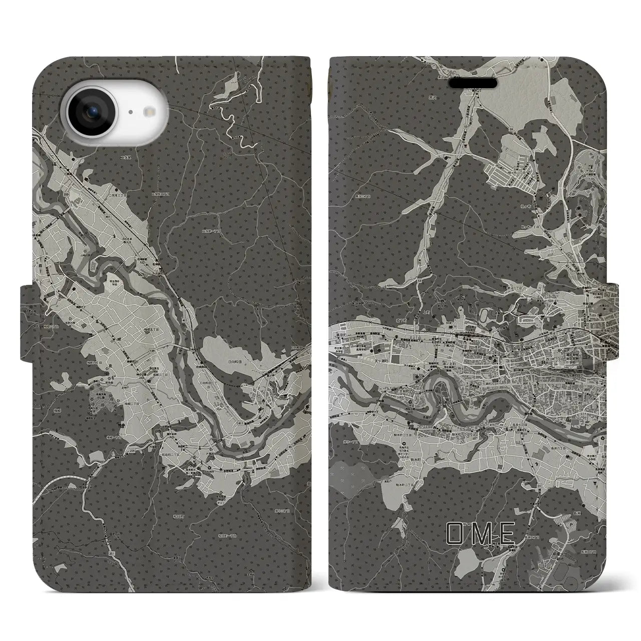 【青梅(東京都)】地図柄iPhoneケース(手帳タイプ)