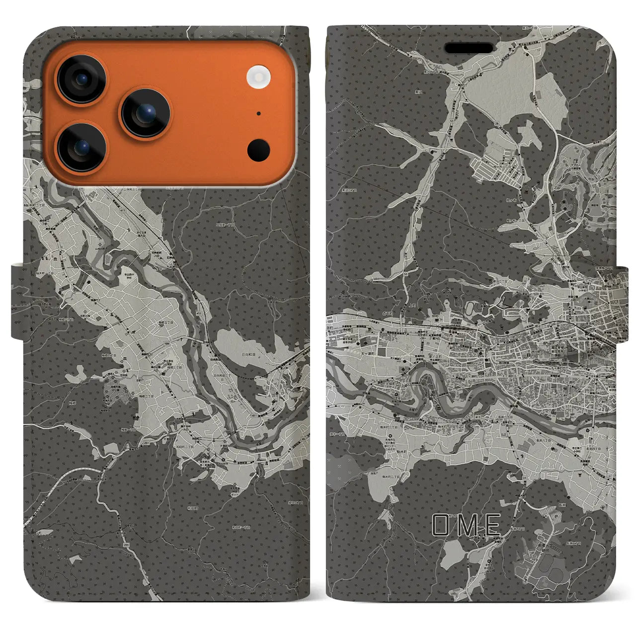 【青梅(東京都)】地図柄iPhoneケース(手帳タイプ)