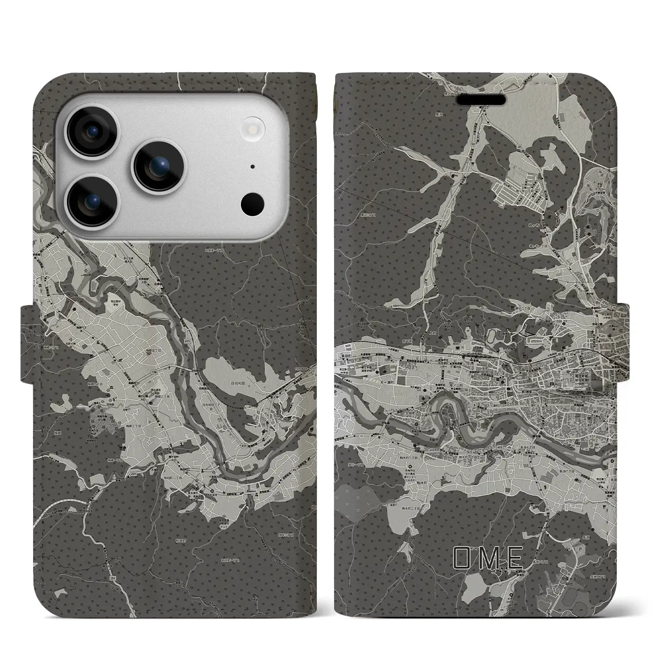 【青梅(東京都)】地図柄iPhoneケース(手帳タイプ)