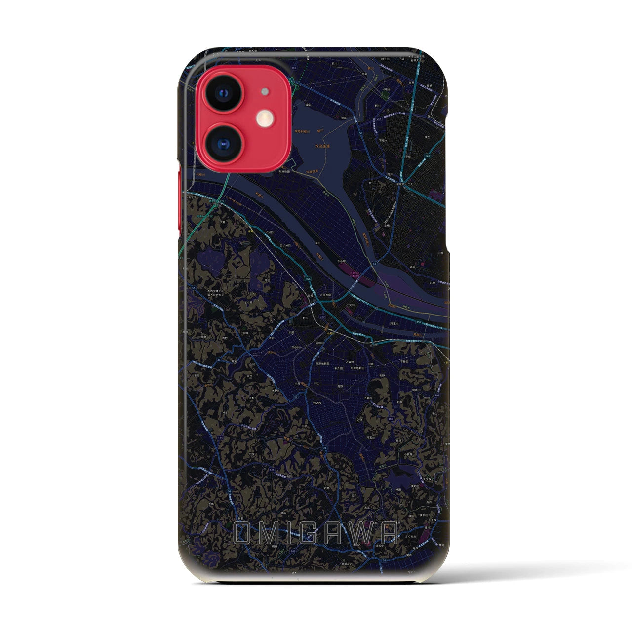 【小見川(千葉県)】地図柄iPhoneケース(バックカバータイプ)