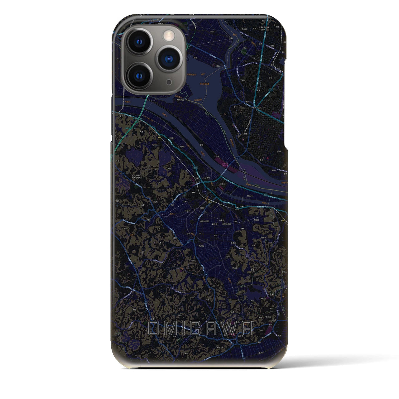 【小見川(千葉県)】地図柄iPhoneケース(バックカバータイプ)