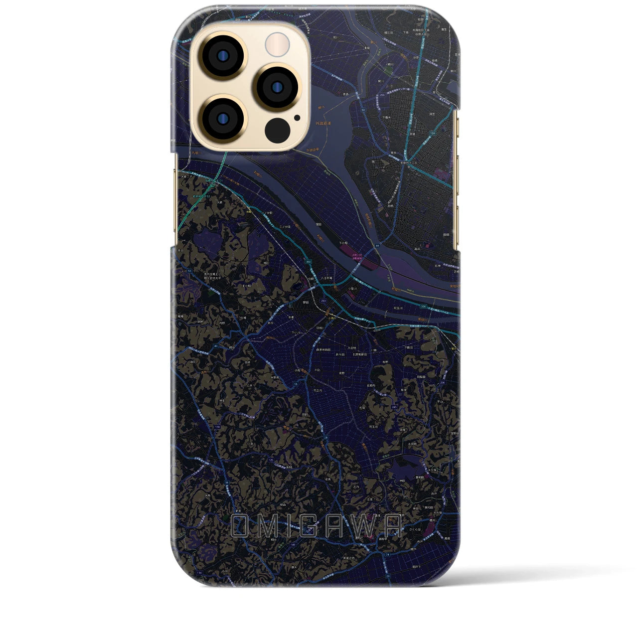 【小見川(千葉県)】地図柄iPhoneケース(バックカバータイプ)