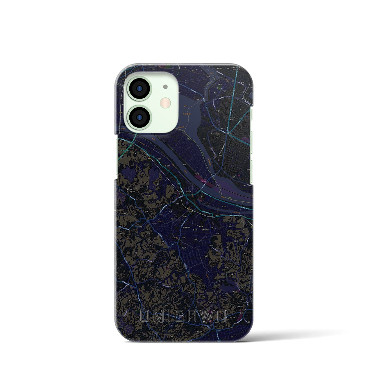 【小見川(千葉県)】地図柄iPhoneケース(バックカバータイプ)