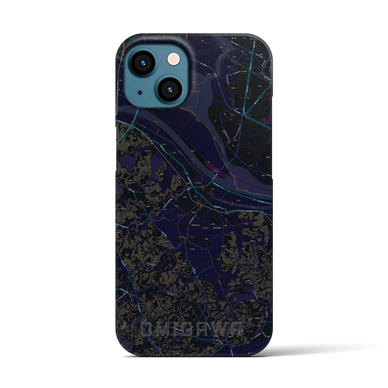 【小見川(千葉県)】地図柄iPhoneケース(バックカバータイプ)