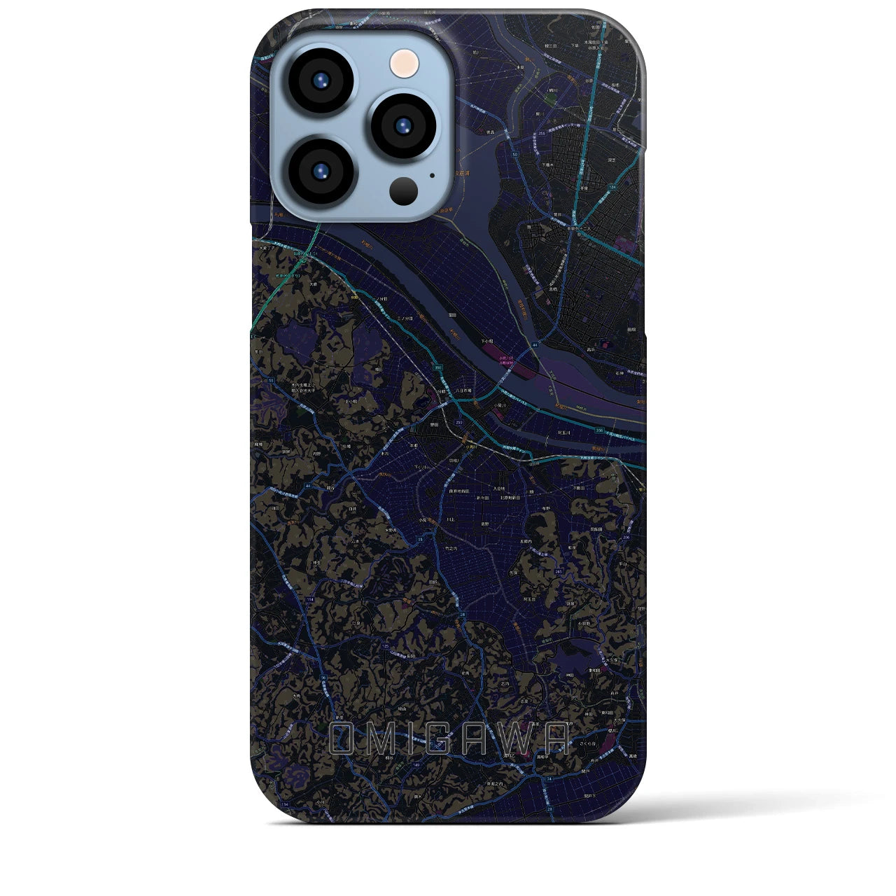 【小見川(千葉県)】地図柄iPhoneケース(バックカバータイプ)