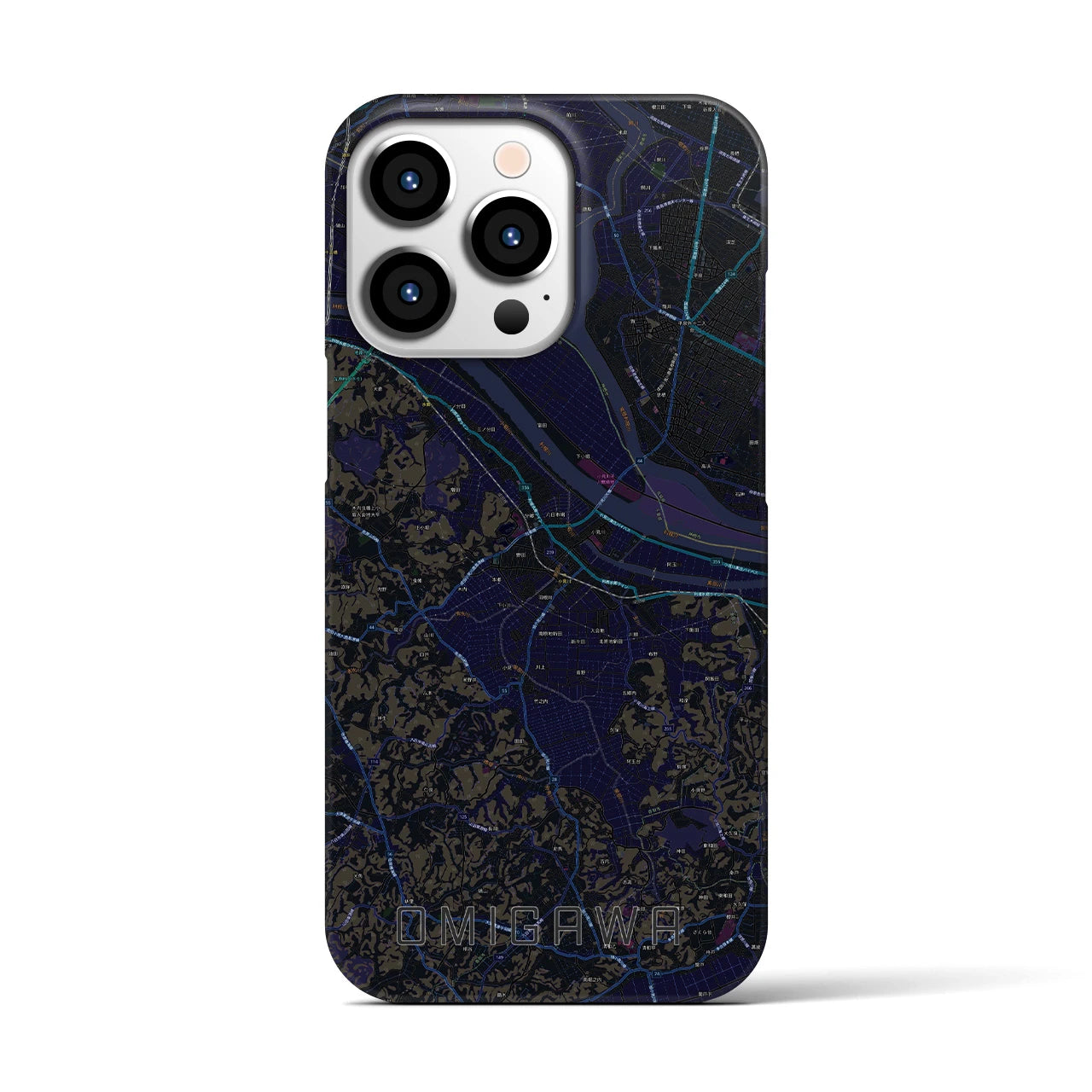 【小見川(千葉県)】地図柄iPhoneケース(バックカバータイプ)