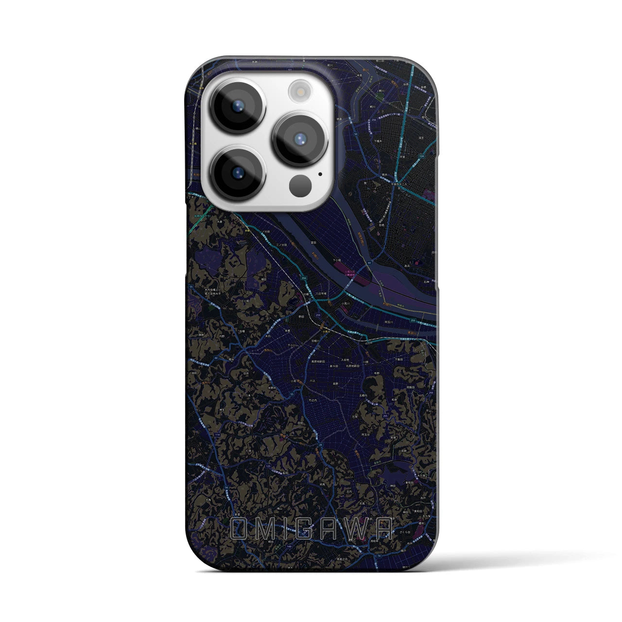 【小見川(千葉県)】地図柄iPhoneケース(バックカバータイプ)