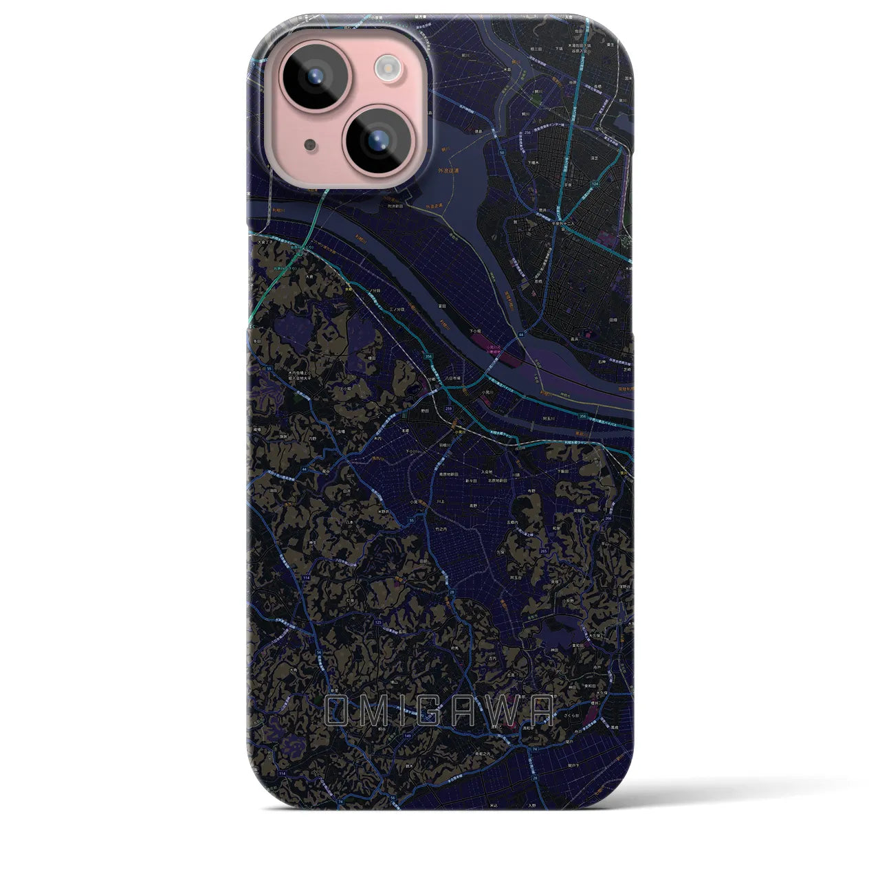 【小見川(千葉県)】地図柄iPhoneケース(バックカバータイプ)