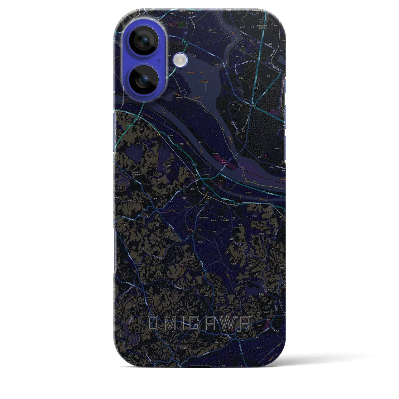 【小見川(千葉県)】地図柄iPhoneケース(バックカバータイプ)