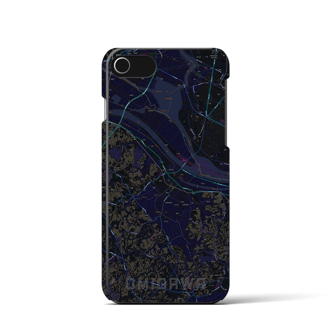 【小見川(千葉県)】地図柄iPhoneケース(バックカバータイプ)