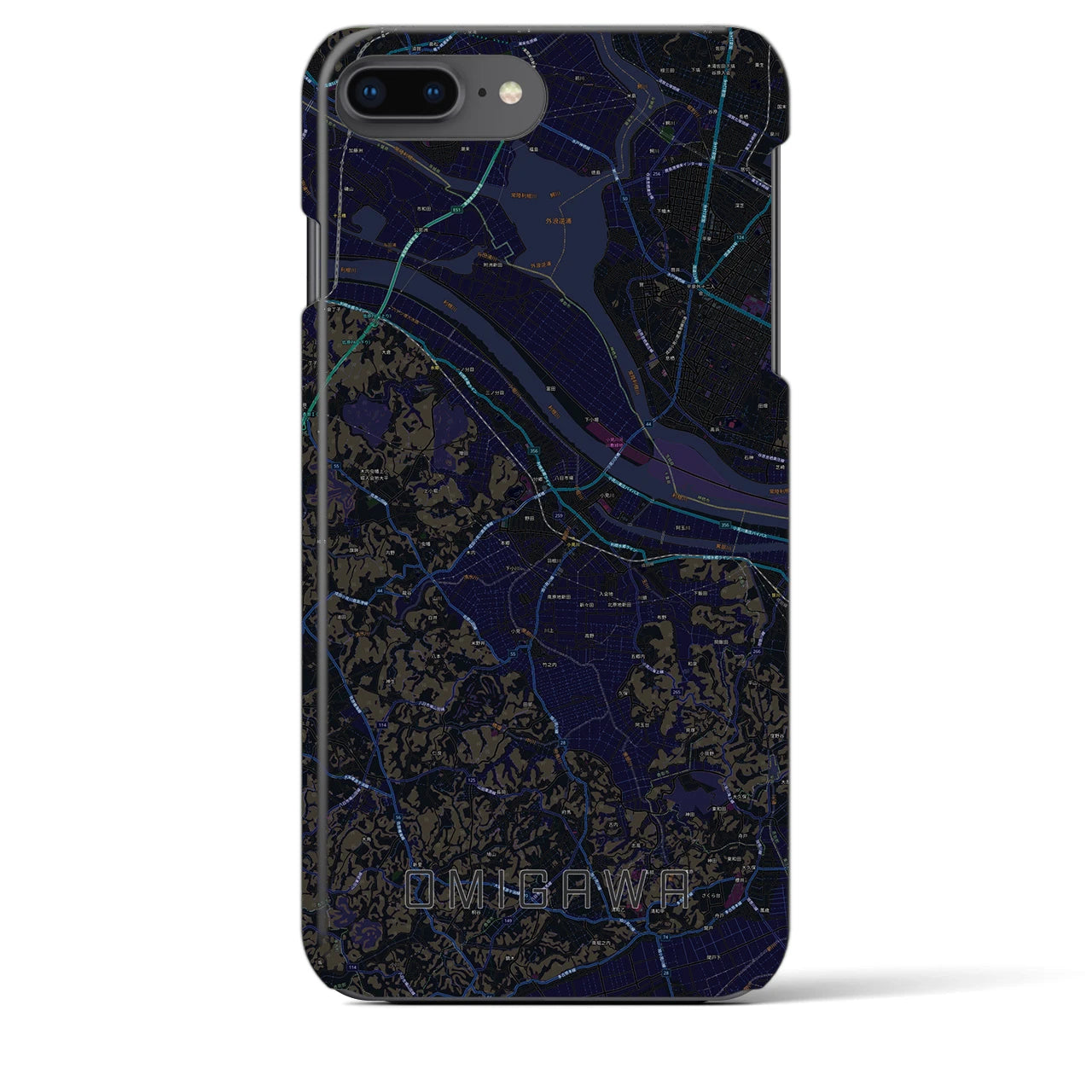 【小見川(千葉県)】地図柄iPhoneケース(バックカバータイプ)