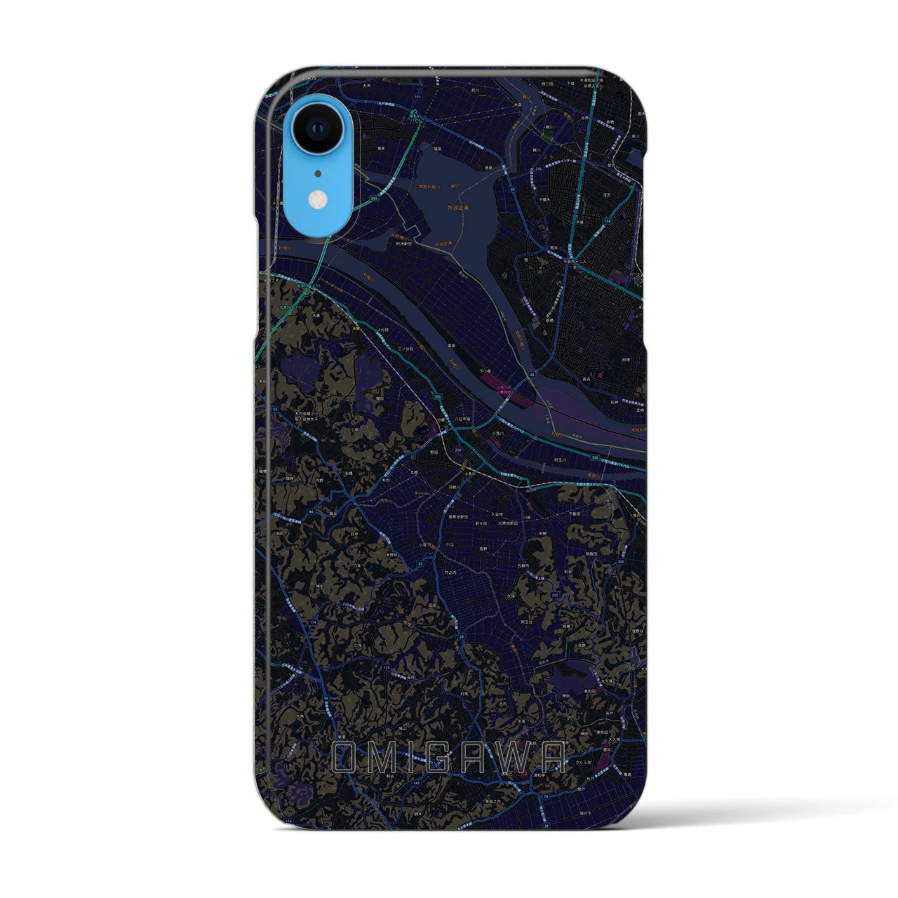 【小見川(千葉県)】地図柄iPhoneケース(バックカバータイプ)