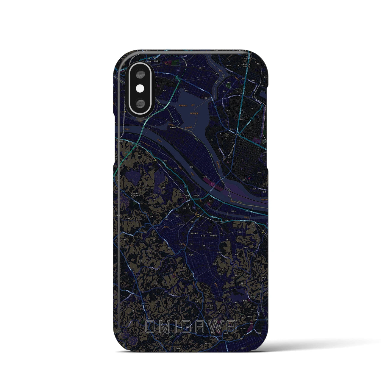 【小見川(千葉県)】地図柄iPhoneケース(バックカバータイプ)