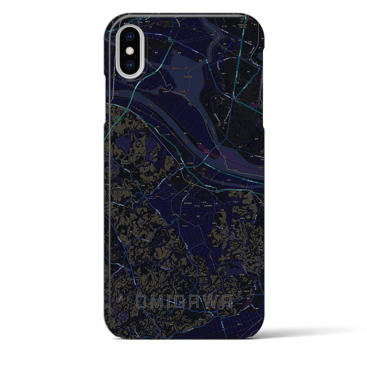 【小見川(千葉県)】地図柄iPhoneケース(バックカバータイプ)