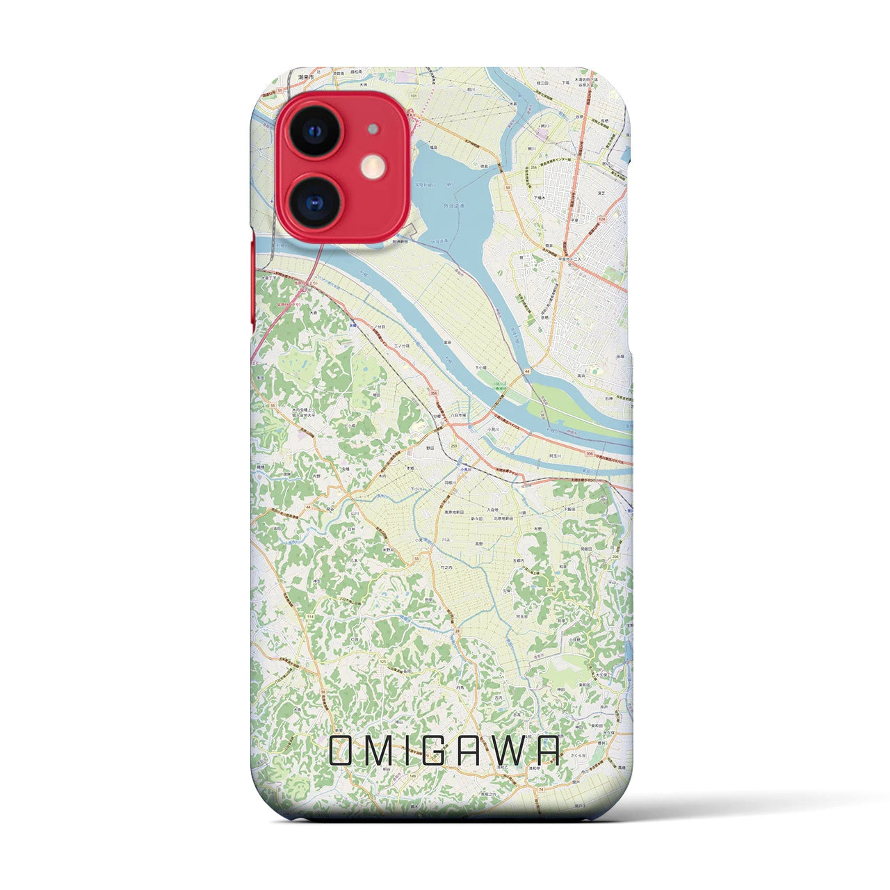 【小見川(千葉県)】地図柄iPhoneケース(バックカバータイプ)