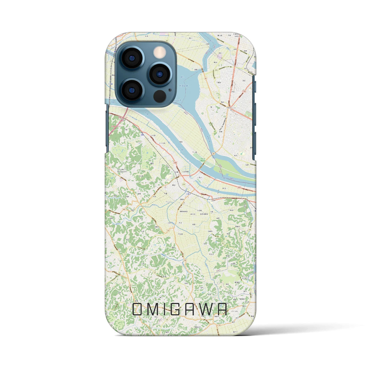 【小見川(千葉県)】地図柄iPhoneケース(バックカバータイプ)