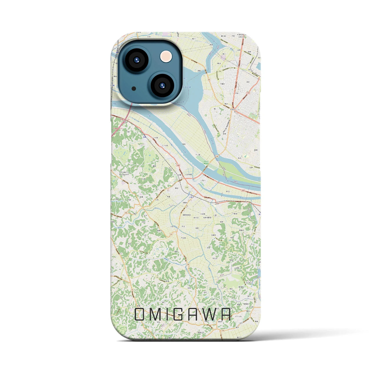 【小見川(千葉県)】地図柄iPhoneケース(バックカバータイプ)