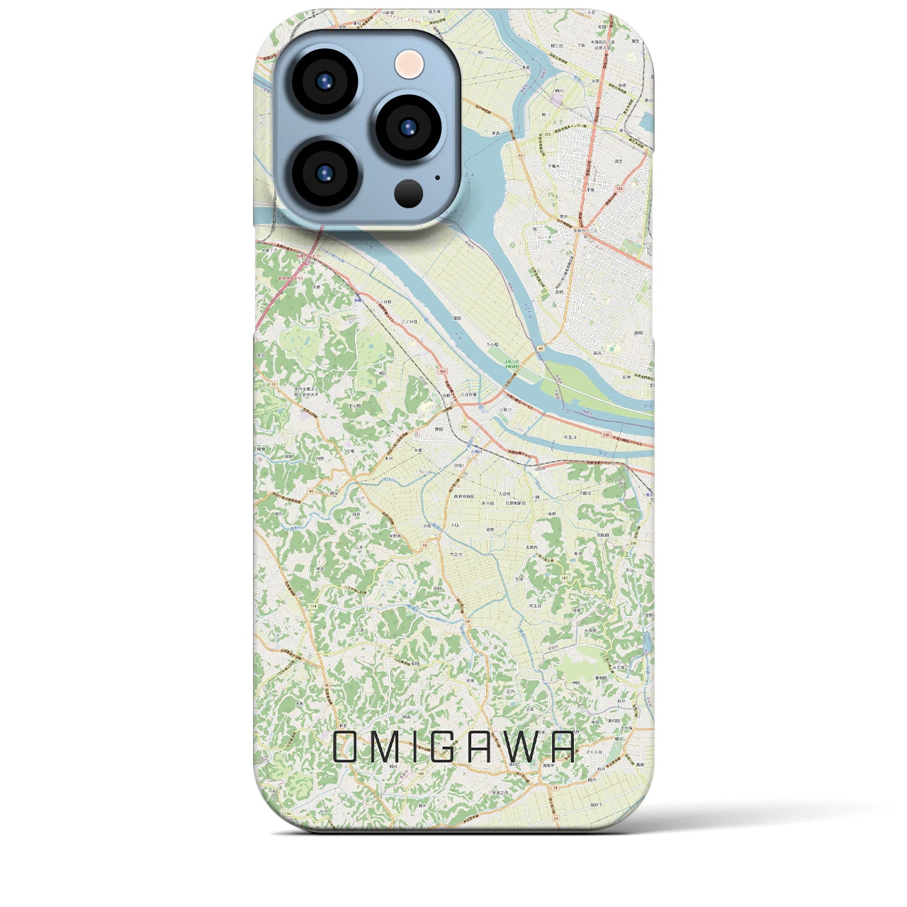 【小見川(千葉県)】地図柄iPhoneケース(バックカバータイプ)