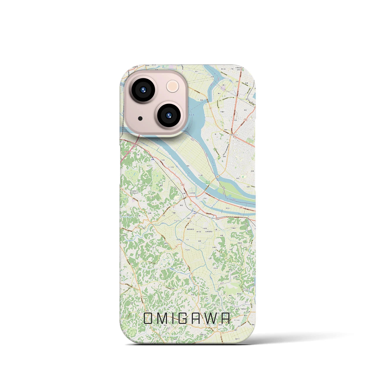 【小見川(千葉県)】地図柄iPhoneケース(バックカバータイプ)