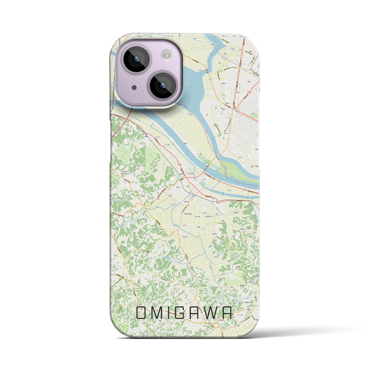 【小見川(千葉県)】地図柄iPhoneケース(バックカバータイプ)