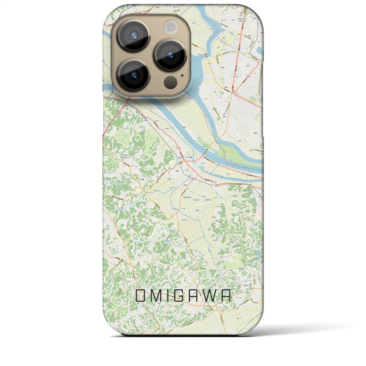 【小見川(千葉県)】地図柄iPhoneケース(バックカバータイプ)