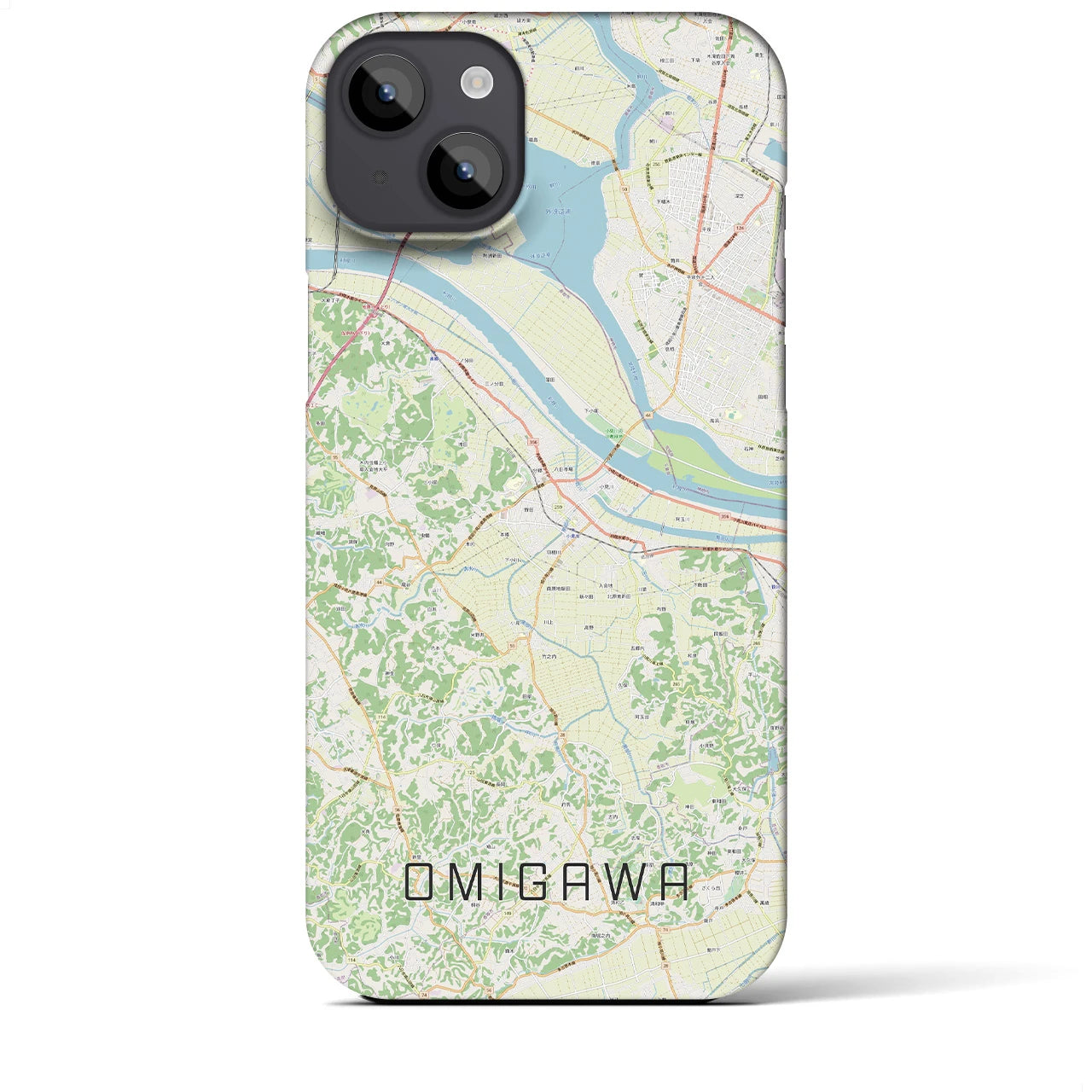 【小見川(千葉県)】地図柄iPhoneケース(バックカバータイプ)