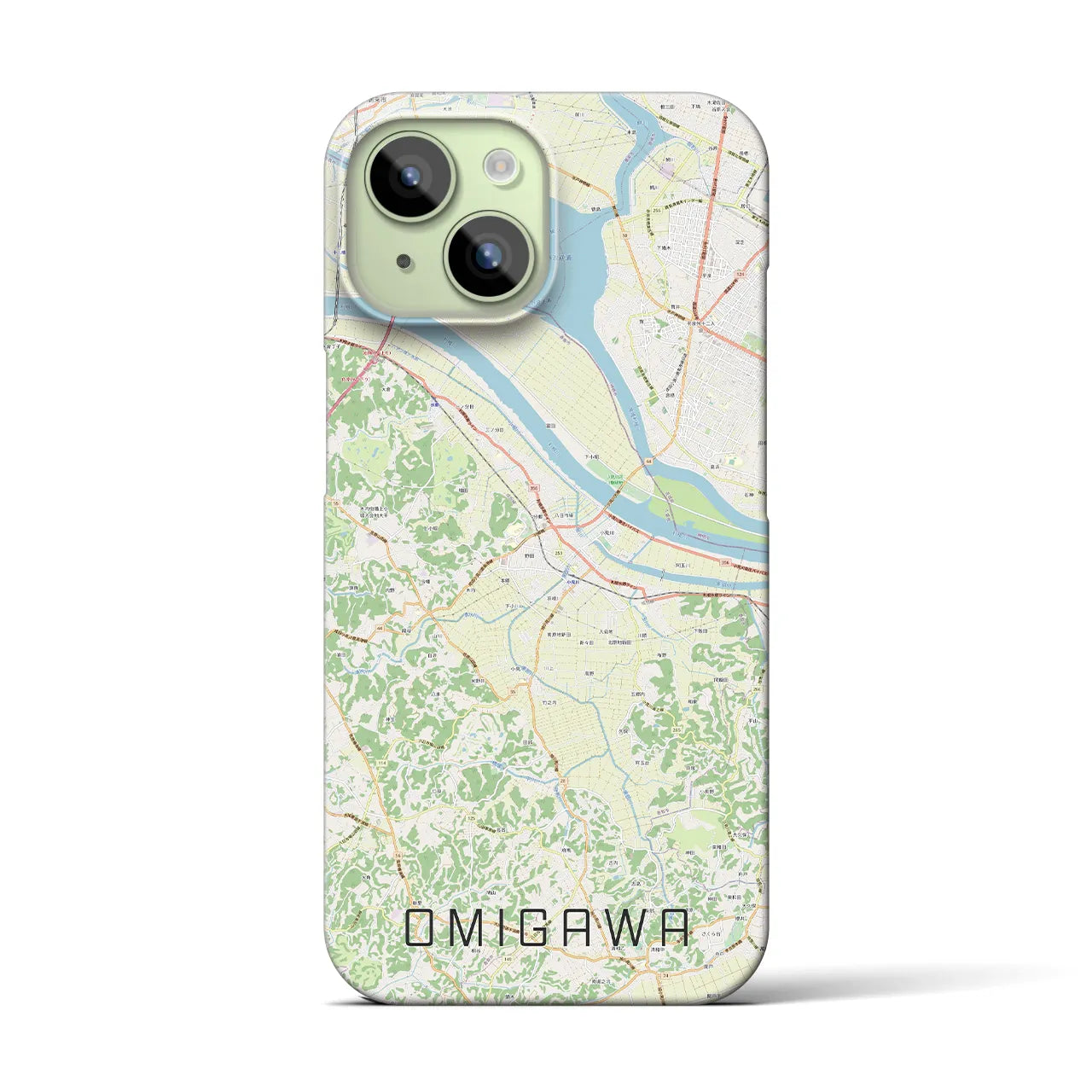 【小見川(千葉県)】地図柄iPhoneケース(バックカバータイプ)