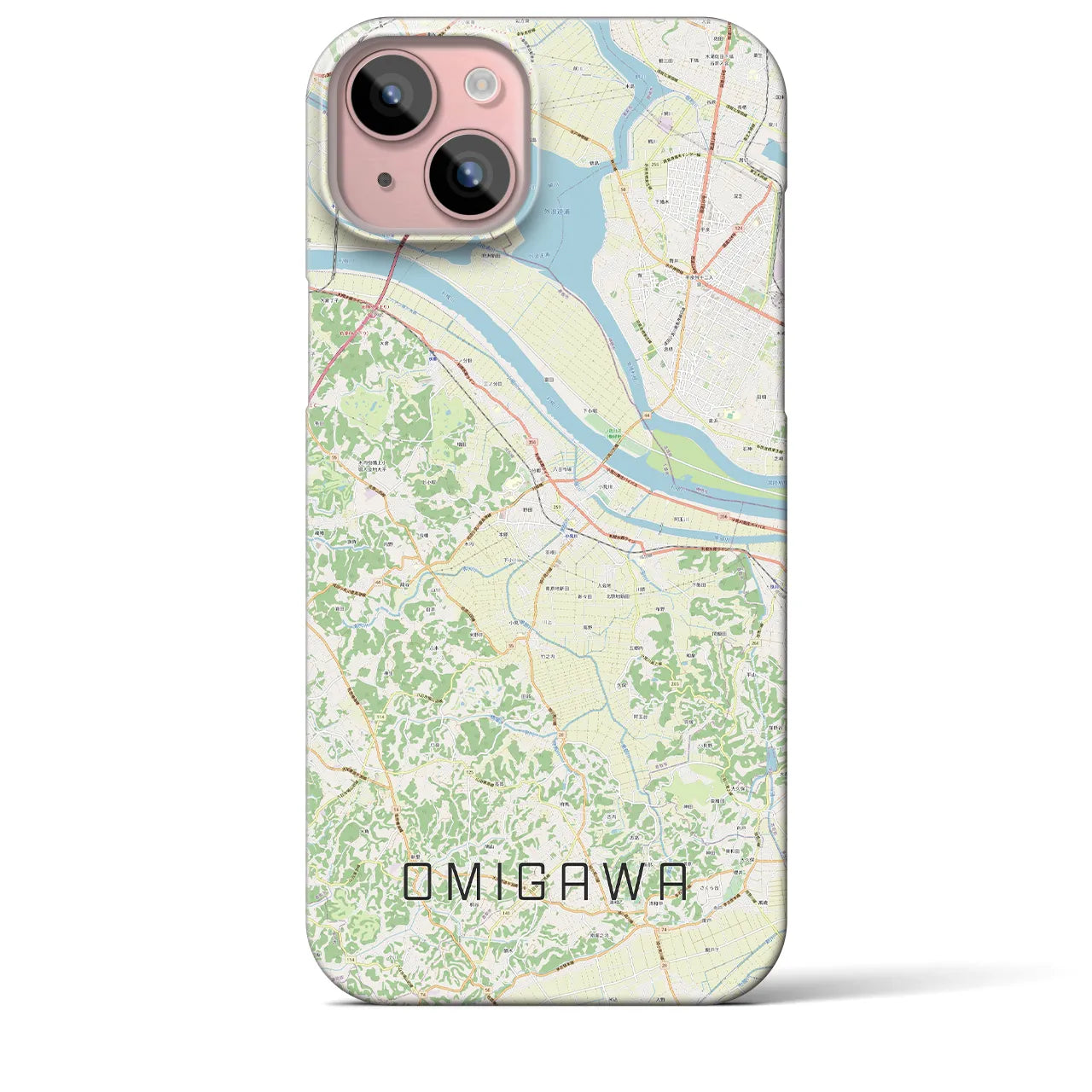 【小見川(千葉県)】地図柄iPhoneケース(バックカバータイプ)