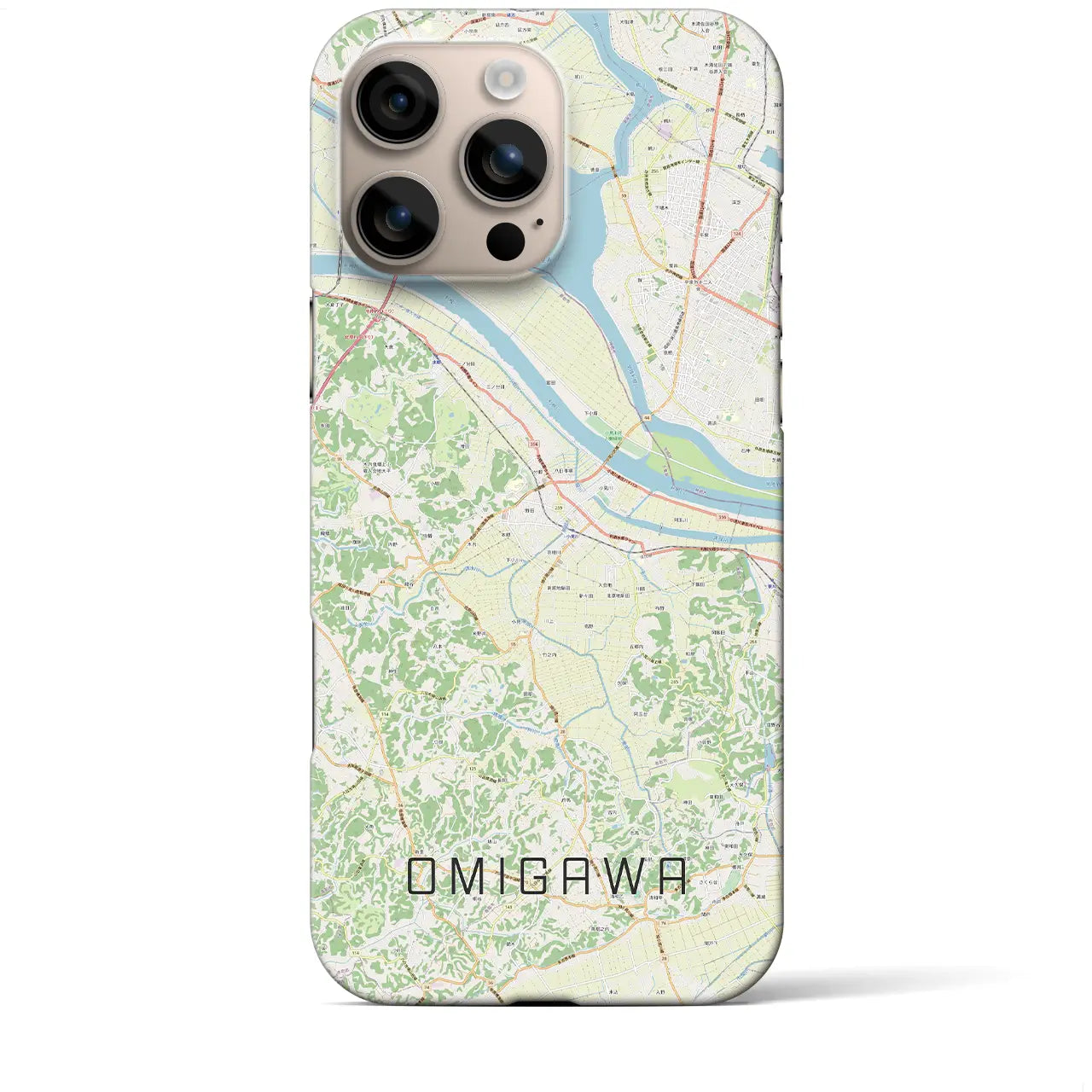 【小見川(千葉県)】地図柄iPhoneケース(バックカバータイプ)