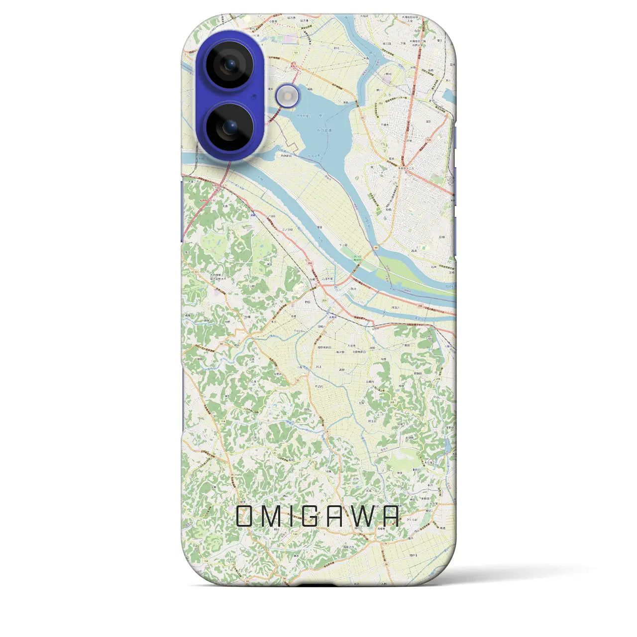 【小見川(千葉県)】地図柄iPhoneケース(バックカバータイプ)ナチュラル・iPhone 16 Pro Max 用
