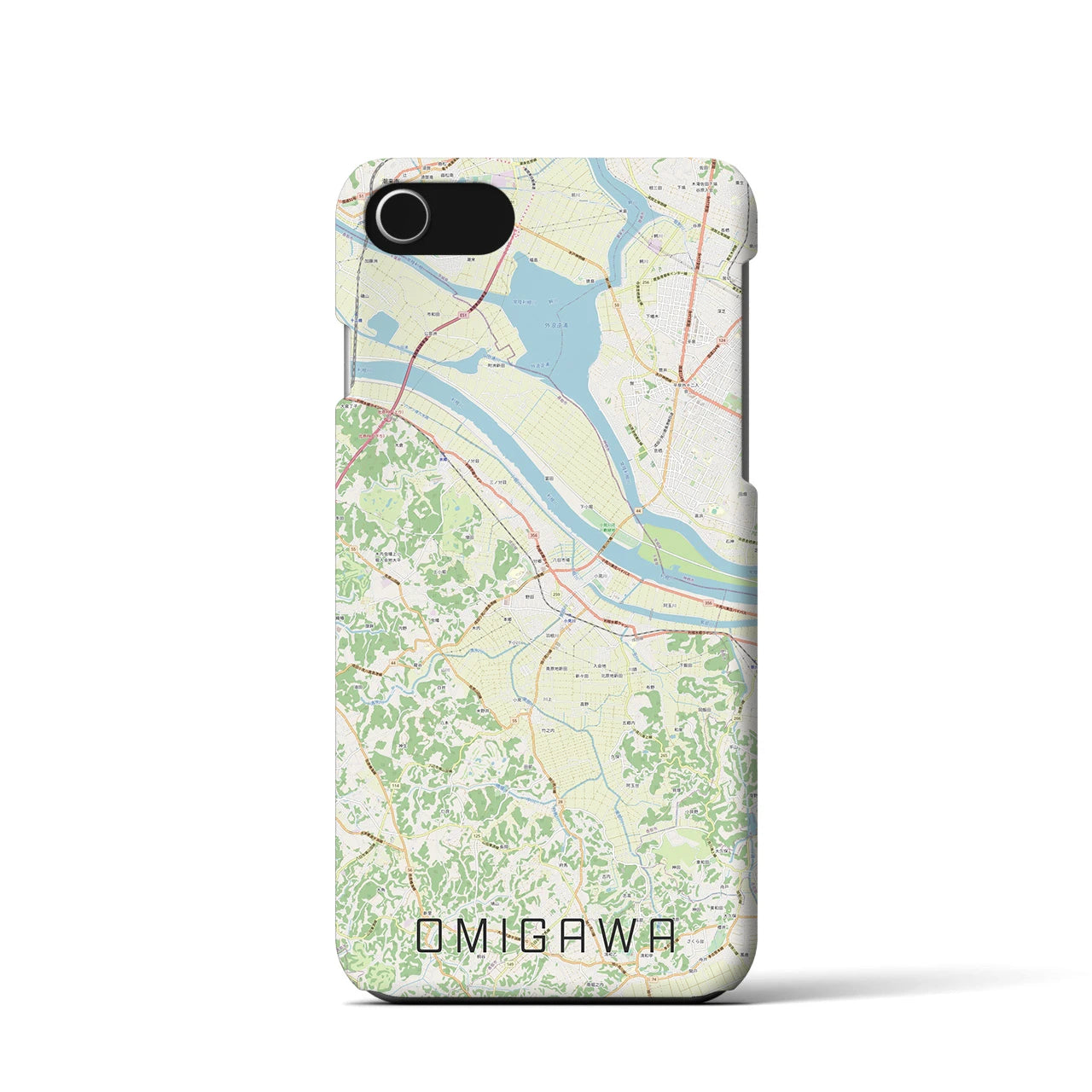 【小見川(千葉県)】地図柄iPhoneケース(バックカバータイプ)